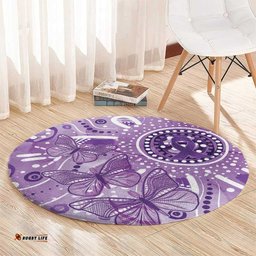 Australia Epilepsy Awareness Indigenous Round Carpet Butterfly Aboriginal Art LT7