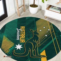 Australia Socceroos 2026 Custom Round Carpet Go Aussie Kangaroo National Color LT14