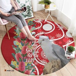 Blue Galah Mutation Christmas Australia Round Carpet Falalalala Galalah Bottlebrush Red Aboriginal Art LT14