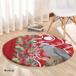Blue Galah Mutation Christmas Australia Round Carpet Falalalala Galalah Bottlebrush Red Aboriginal Art LT14