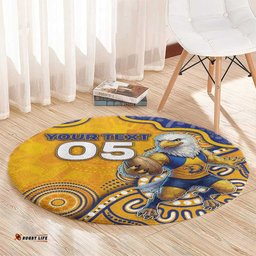 Custom Eagles Football Round Carpet Aboriginal Dot Art Pattern DT05