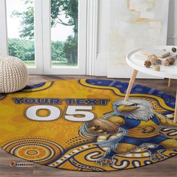 Custom Eagles Football Round Carpet Aboriginal Dot Art Pattern DT05