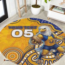Custom Eagles Football Round Carpet Aboriginal Dot Art Pattern DT05