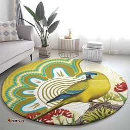 Australia Rock Parrot Round Carpet Kangaroo Paws Indigenous Art LT14