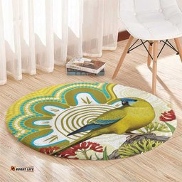 Australia Rock Parrot Round Carpet Kangaroo Paws Indigenous Art LT14
