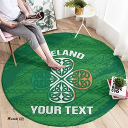 Custom Ireland Cricket Round Carpet Irish Celtic Knot - National Color LT14