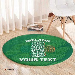 Custom Ireland Cricket Round Carpet Irish Celtic Knot - National Color LT14