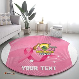 Custom Bowls Australia Breast Cancer Round Carpet Pink Ribbon Aussie Map With Kangaroo Emu LT14