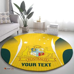 Custom Australia Cricket Round Carpet Go Champions Aussie LT14