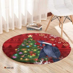 Australia Palm Cockatoo Christmas Round Carpet Goliath Cockatoo Santa Merry Chrissie LT14