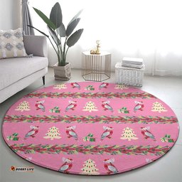 Australia Pink Galah Christmas Round Carpet Eolophus Roseicapilla Bottlebrush Seamless LT14