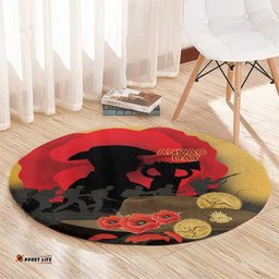Australia Two-up Pennies ANZAC Day Round Carpet Slouch Hat Last Post With Poppy LT14