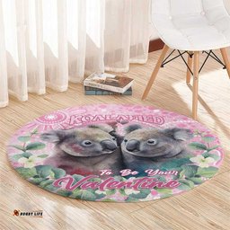 Australia Koala Valentine's Day Round Carpet Koalified To Be Your Valentine LT14