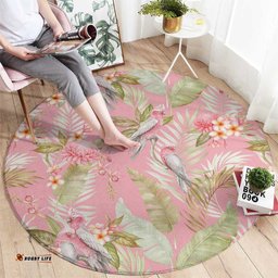 Australia Galah Cockatoo Round Carpet Eolophus Soseicapilla Couple Seamless Style LT14