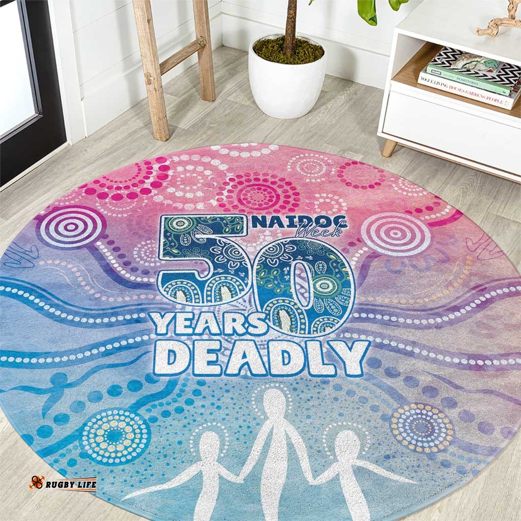 Australia NAIDOC Week 2026 50 Years Deadly Round Carpet Celestial Glows LT7