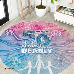 Australia NAIDOC Week 2026 50 Years Deadly Round Carpet Celestial Glows LT7