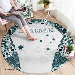 Australia Rugby 2026 Round Carpet Go Wallabies Aboriginal Pattern White Version LT05