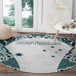 Australia Rugby 2026 Round Carpet Go Wallabies Aboriginal Pattern White Version LT05