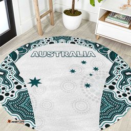Australia Rugby 2026 Round Carpet Go Wallabies Aboriginal Pattern White Version LT05