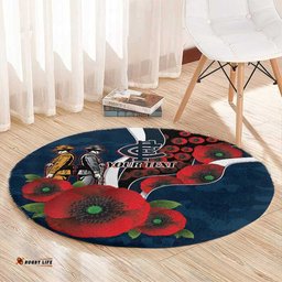 Carlton Blues ANZAC Personalised Round Carpet Lest We Forget Poppy Camo LT9