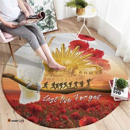 Australia Cockatoo ANZAC Day Round Carpet Lest We Forget LT05