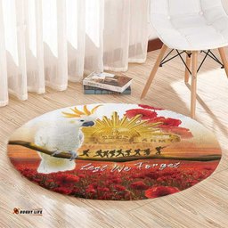 Australia Cockatoo ANZAC Day Round Carpet Lest We Forget LT05