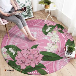 Australia Lilly Pilly Riberry Round Carpet Aussie Native Flowers Indigenous Art LT14