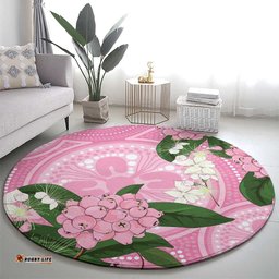 Australia Lilly Pilly Riberry Round Carpet Aussie Native Flowers Indigenous Art LT14