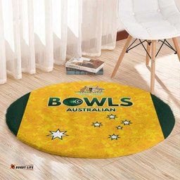 Australian Lawn Bowls Round Carpet Aussie Minimalist Style LT9