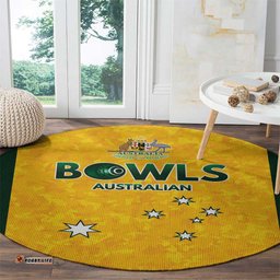 Australian Lawn Bowls Round Carpet Aussie Minimalist Style LT9