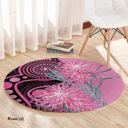 Australia Grevillea Round Carpet Aussie Native Spider Flower Indigenous Art LT14