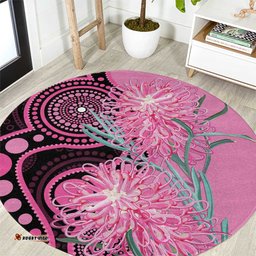 Australia Grevillea Round Carpet Aussie Native Spider Flower Indigenous Art LT14