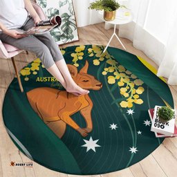 Australia Day Round Carpet Kangaroo National Color LT7
