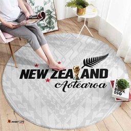 Football New Zealand Round Carpet Aotearoa United White Version LT01