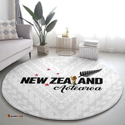 Football New Zealand Round Carpet Aotearoa United White Version LT01