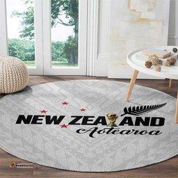 Football New Zealand Round Carpet Aotearoa United White Version LT01