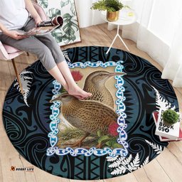 New Zealand Weka Round Carpet Maori Hen Koru Pattern LT05