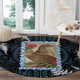 New Zealand Weka Round Carpet Maori Hen Koru Pattern LT05
