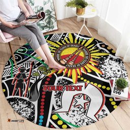 NAIDOC 50 Years of Deadly Personalised Round Carpet Aboriginal Dot Art LT9