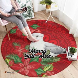 Australian Silver Gull Round Carpet Aboriginal Inspired Christmas LT9