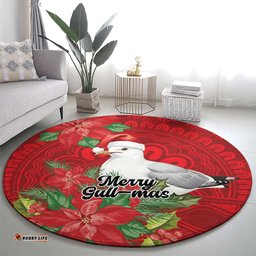 Australian Silver Gull Round Carpet Aboriginal Inspired Christmas LT9