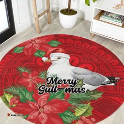 Australian Silver Gull Round Carpet Aboriginal Inspired Christmas LT9