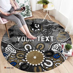 Personalized Collingwood Magpies Round Carpet Aboriginal Dot Painting Graffiti Style TS04