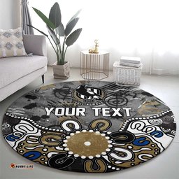 Personalized Collingwood Magpies Round Carpet Aboriginal Dot Painting Graffiti Style TS04
