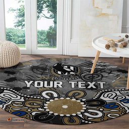 Personalized Collingwood Magpies Round Carpet Aboriginal Dot Painting Graffiti Style TS04