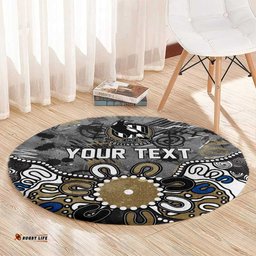Personalized Collingwood Magpies Round Carpet Aboriginal Dot Painting Graffiti Style TS04