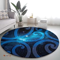 New Zealand Maori Matariki Round Carpet Galaxy Kowhaiwhai LT7