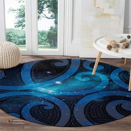 New Zealand Maori Matariki Round Carpet Galaxy Kowhaiwhai LT7