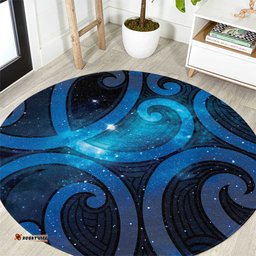 New Zealand Maori Matariki Round Carpet Galaxy Kowhaiwhai LT7