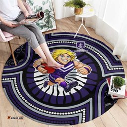 Fremantle Dockers Round Carpet Indigenous Monochrome Dot Art Mascot Style TS04